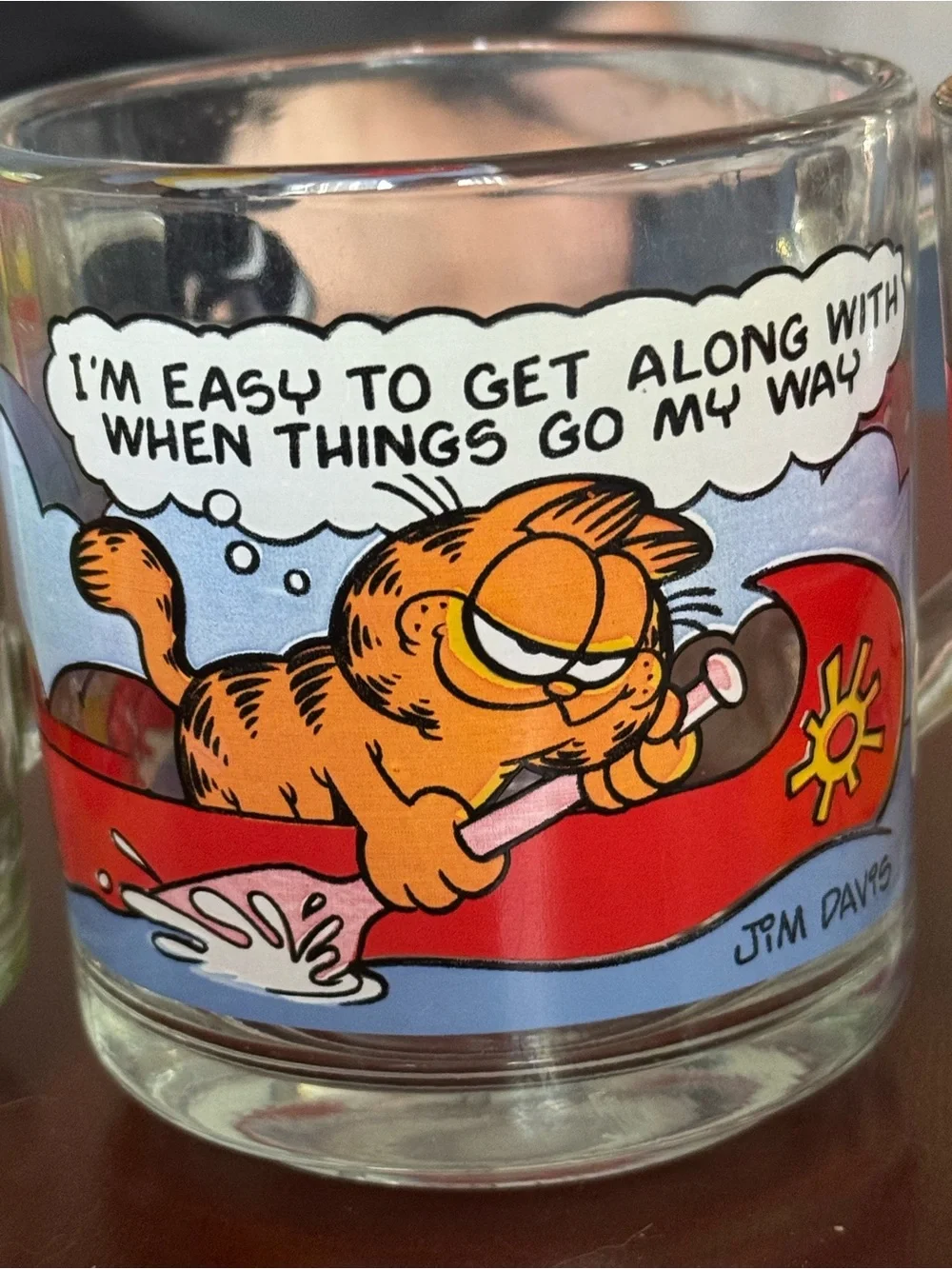 McDonald's Clear Glass Tumblers with Orange Cartoon Character Artwork (Set of 2)